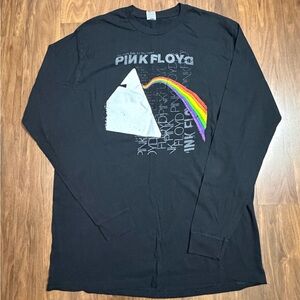 Pink Floyd Black Long With Rainbow Design Sleeve Tee Size L (Made in Mexico)
